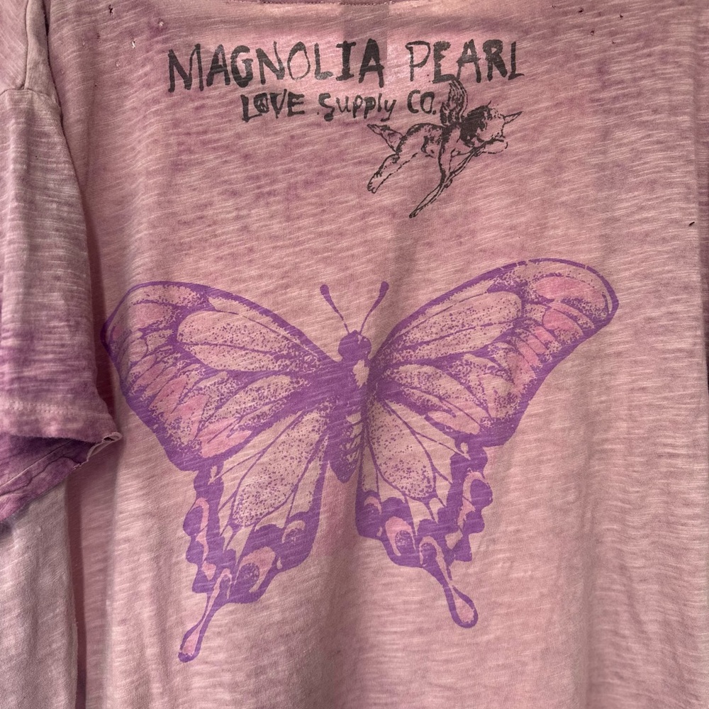 Magnolia Pearl Pink and Purple Butterfly Tee - Picture 2 of 4